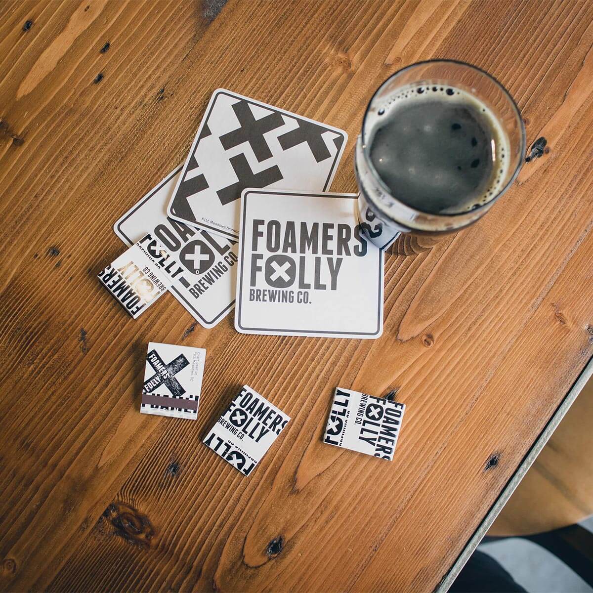 Foamers' Folly Brewing Co. branding. Rachel Teresa Park, freelance graphic designer in Victoria, BC
