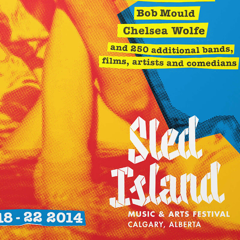 Sled Island print design and production. Rachel Teresa Park, freelance graphic designer in Victoria, BC