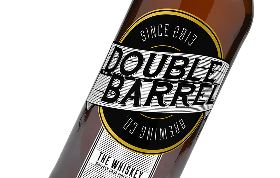 Double Barrel Brewing Co. label design.